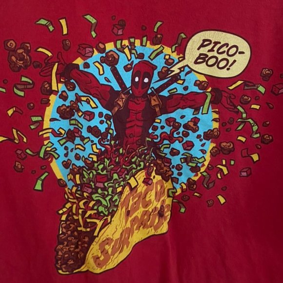 Lootwear Deadpool Pico Boo Taco Surprise Graphic T Shirt Marvel - Picture 2 of 3